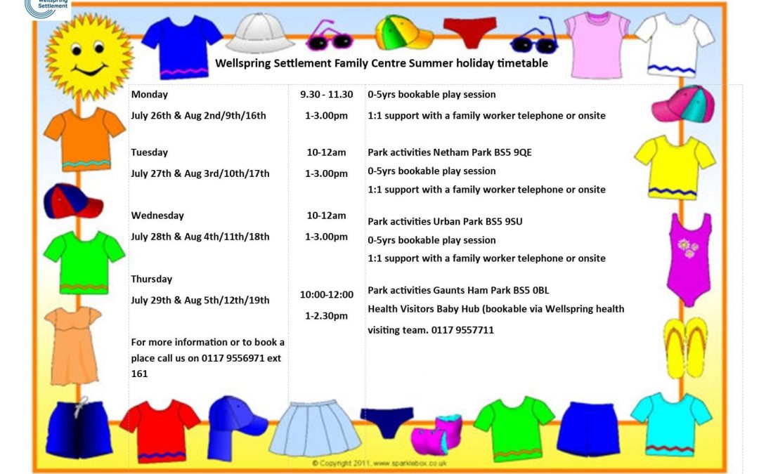 Family Centre summer activities