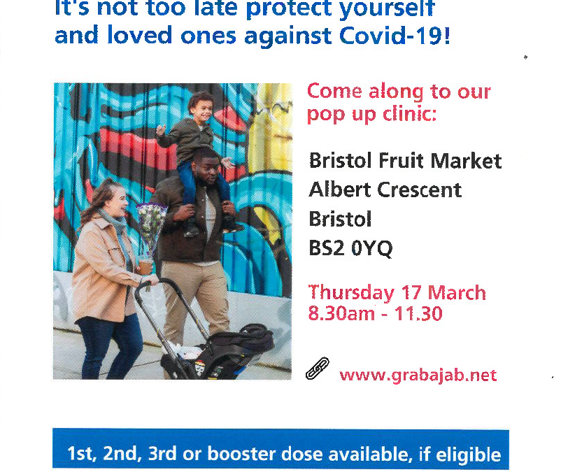 COVID jab pop-up clinic at Bristol Fruit Market this week