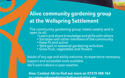 Come along to the gardening group at the Settlement